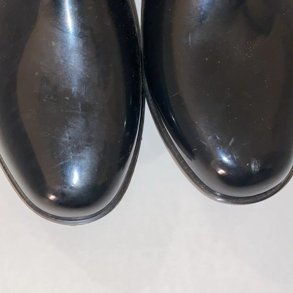 Nautica Women’s Black Rain Boots with Red White & Blue Logo on each Boot Size 7